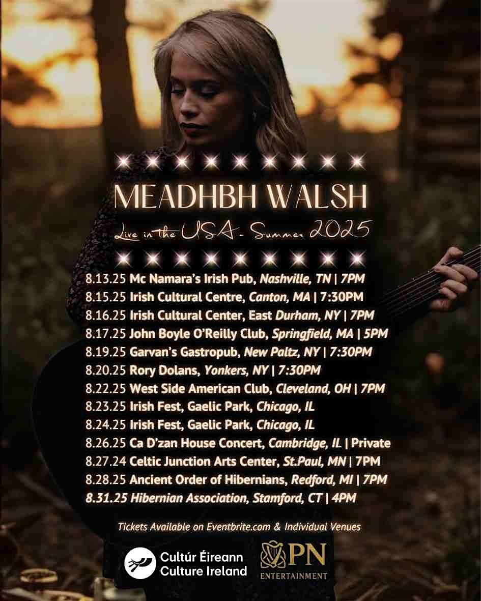 MEADHBH WALSH RETURNS TO STAMFORD, 31 August | Event in Stamford | AllEvents