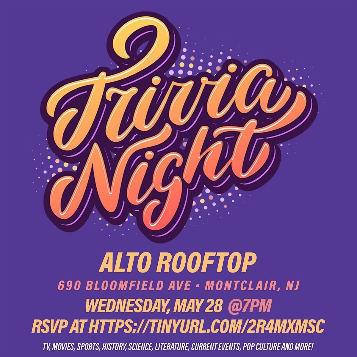 General Trivia - 7PM, 28 May | Event in Montclair | AllEvents