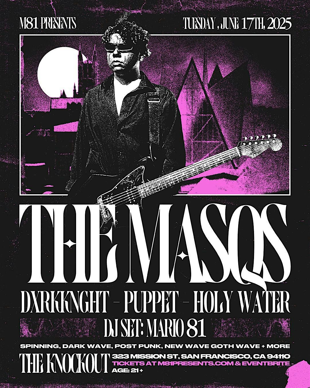 The Masqs  - San Francisco Debut Show w/ Dxrkknght, Puppet & Holy Water, 17 June | Event in San Francisco