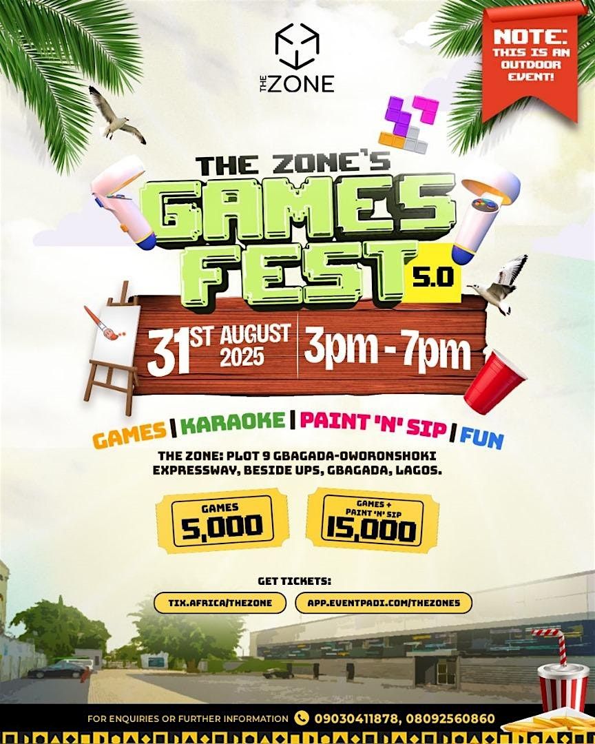 The Zone's Games Fest 5th Edition, 31 August | Event in Lagos | AllEvents