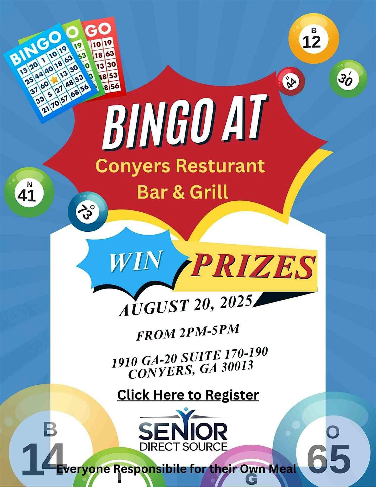 Senior Direct Source Presents Senior Bingo Fun, 20 August | Event in Conyers | AllEvents