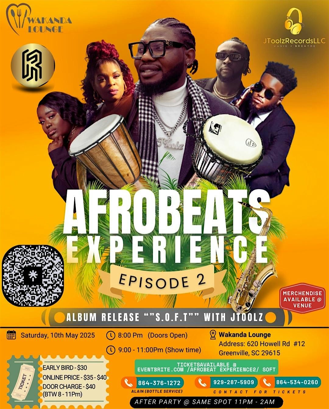 Afrobeat Experience 2 / SOFT W/ JToolz, 10 May | Event in Greenville | AllEvents