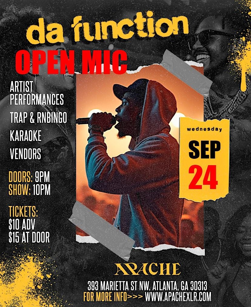 Da Function: Indie Artist Open Mic, 22 October | Event in Atlanta | AllEvents