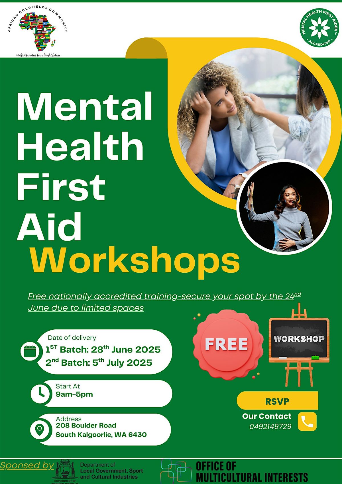 FREE MENTAL HEALTH FIRST AID WORKSHOP, 28 June | Event in South Kalgoorlie | AllEvents