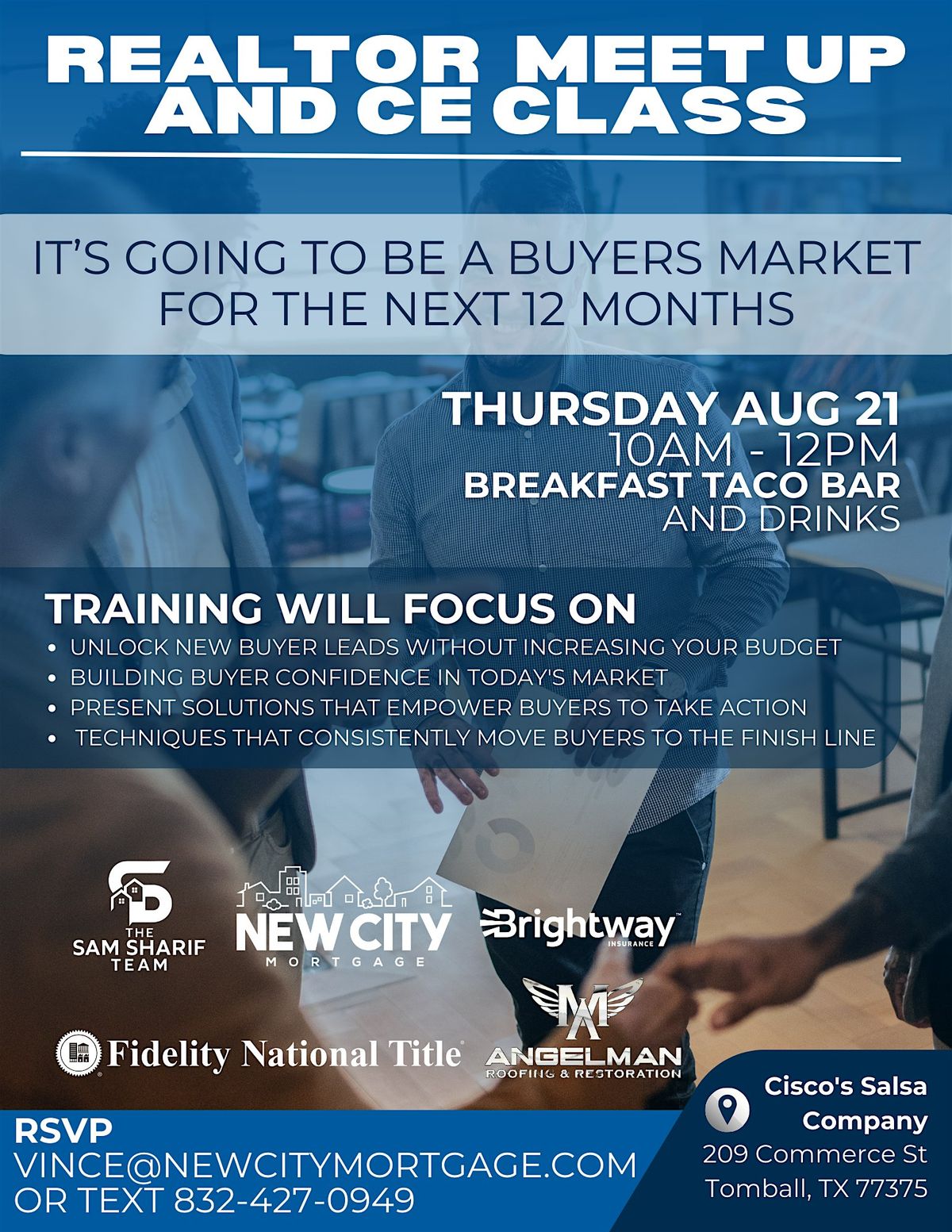 Realtor Meet Up and CE Class, 21 August | Event in Tomball | AllEvents