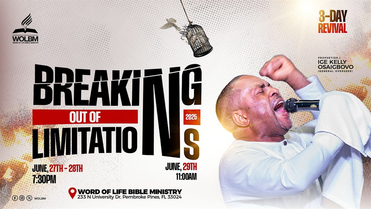 Breaking Out of Limitations, 27 June | Event in Pembroke Pines | AllEvents