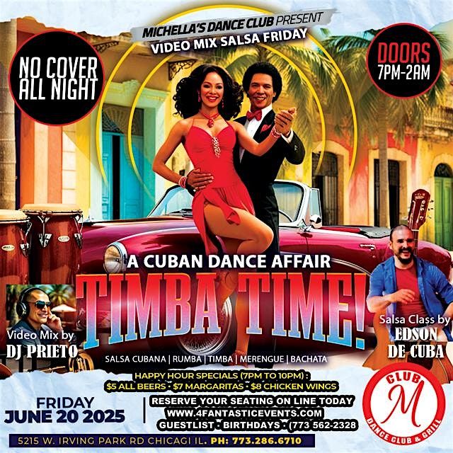 Timba Time! A Cuban  Dance Affair Salsa Friday @ CLUB M – No Cover Charge!, 20 June | Event in Chicago | AllEvents