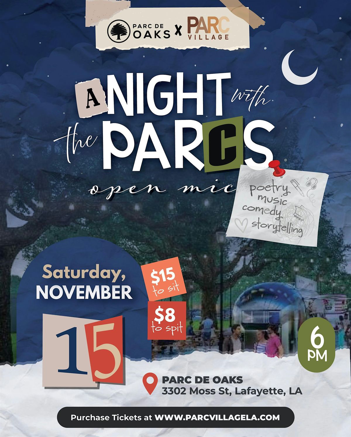 Night with the Parcs, 15 November | Event in Lafayette | AllEvents