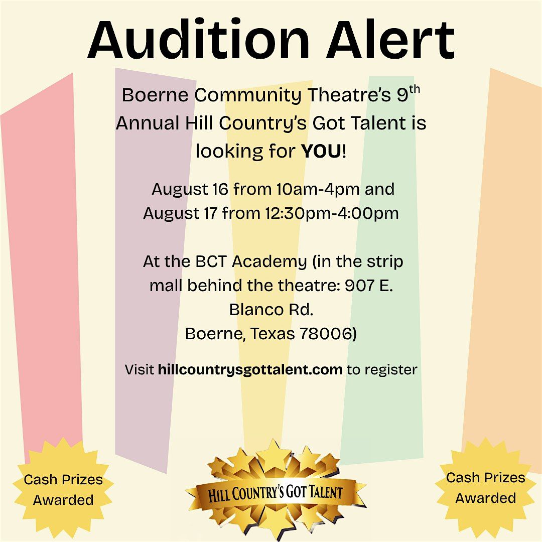 Auditions—Hill County's Got Talent, 17 August | Event in Boerne | AllEvents