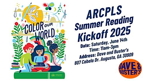 Summer Reading Kickoff with the Augusta Library and Dave & Buster's, 14 June | Event in Augusta | AllEvents