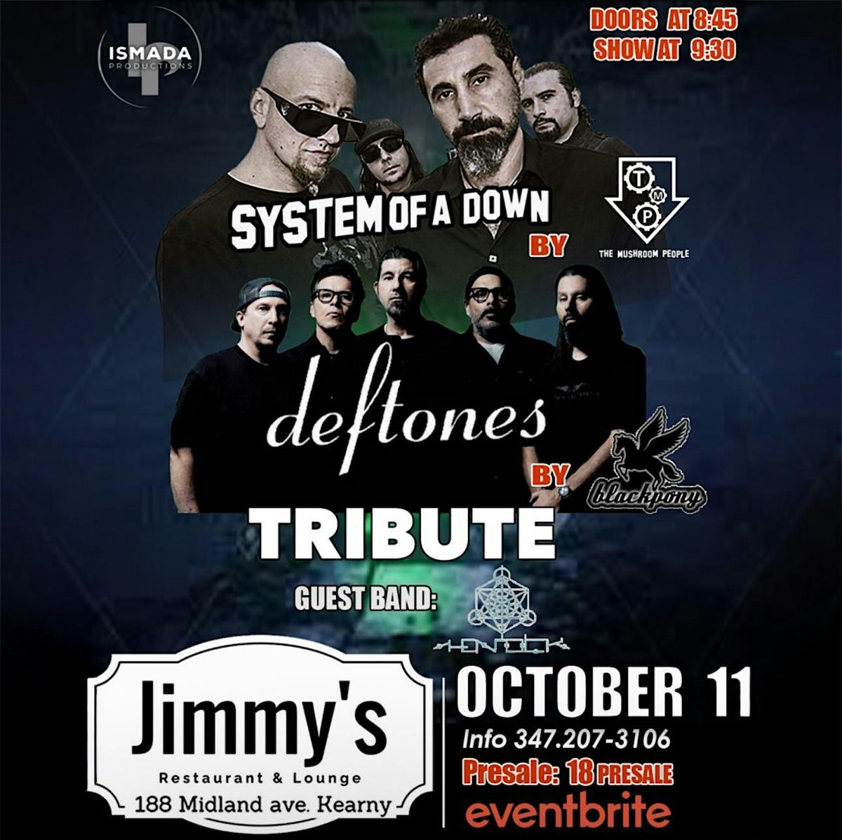System of a Down and Deftones tribute, 11 October | Event in Kearny | AllEvents