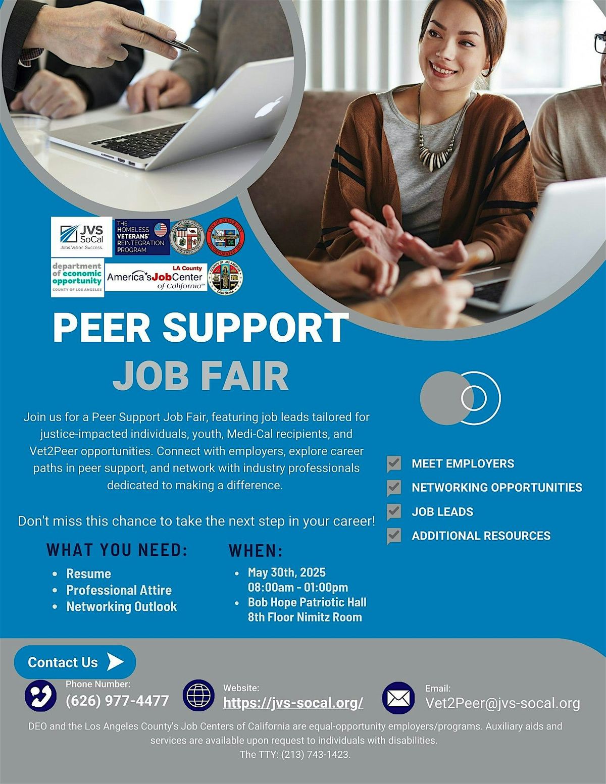 Peer Support Job Fair, 30 May | Event in Los Angeles | AllEvents