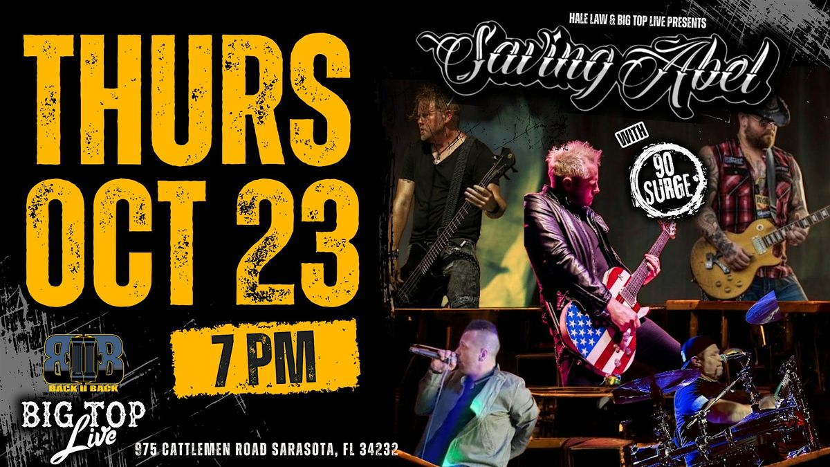 Saving Abel w/ 90 Surge presented by Hale Law, 23 October | Event in Sarasota | AllEvents