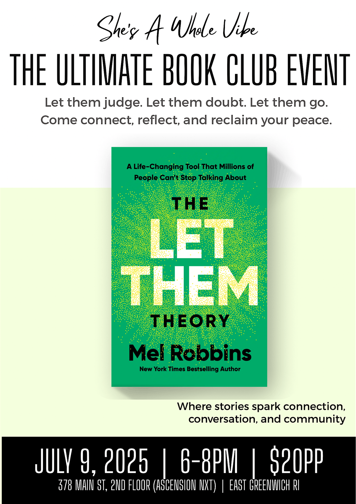 The Ultimate Book Club Event – Featuring The Let Them Theory by Mel Robbins, 9 July | Event in East Greenwich