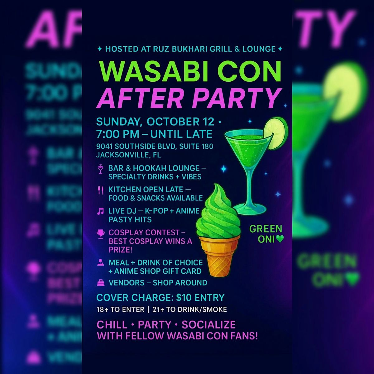 Official Wasabi Con Sunday After Party, 12 October | Event in Jacksonville | AllEvents