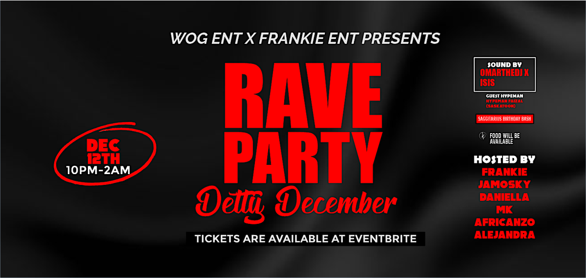 RAVE PARTY : DETTY DECEMBER, 12 December | Event in Edmonton | AllEvents