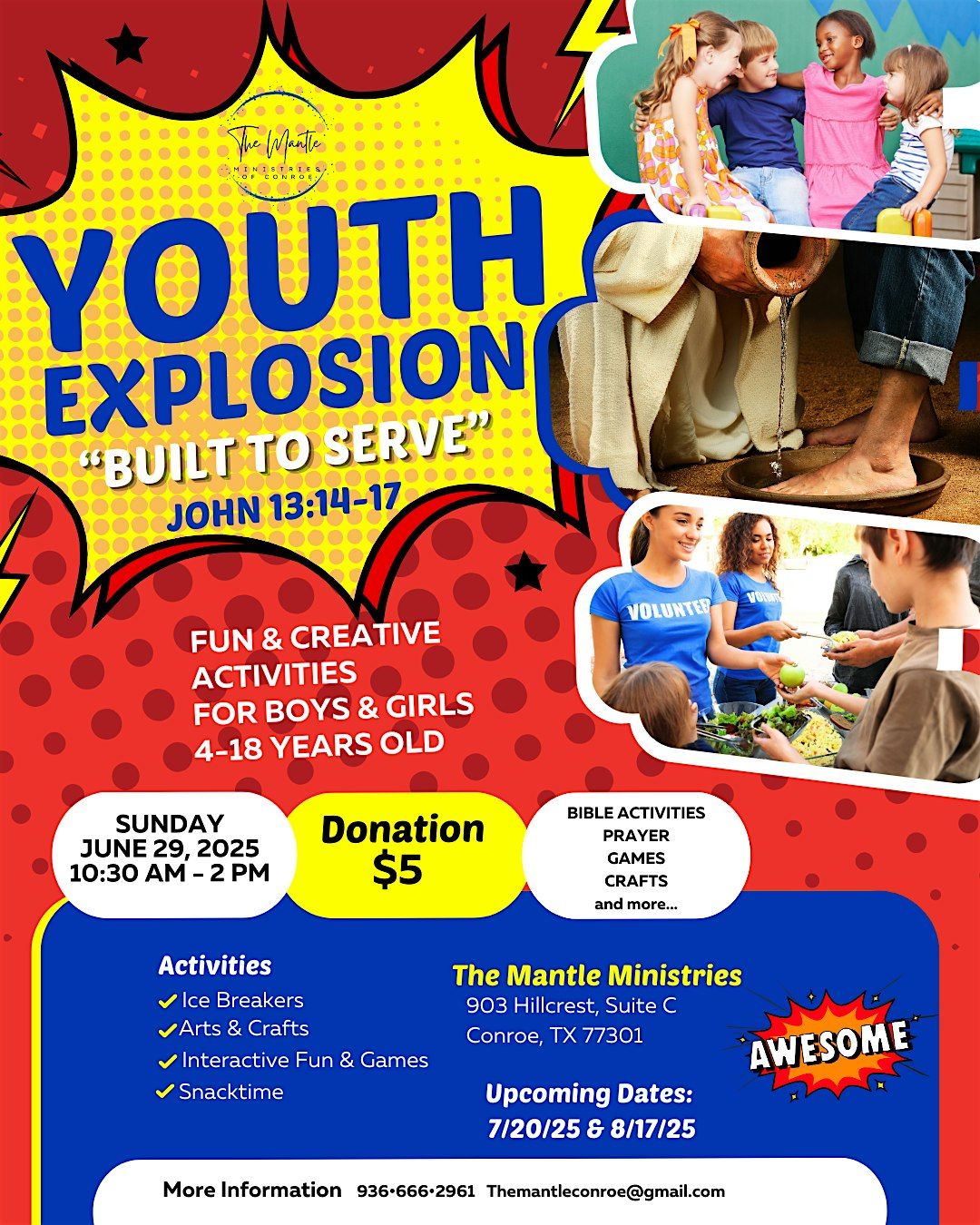 Youth Explosion: Built to Serve!, 29 June | Event in Conroe | AllEvents