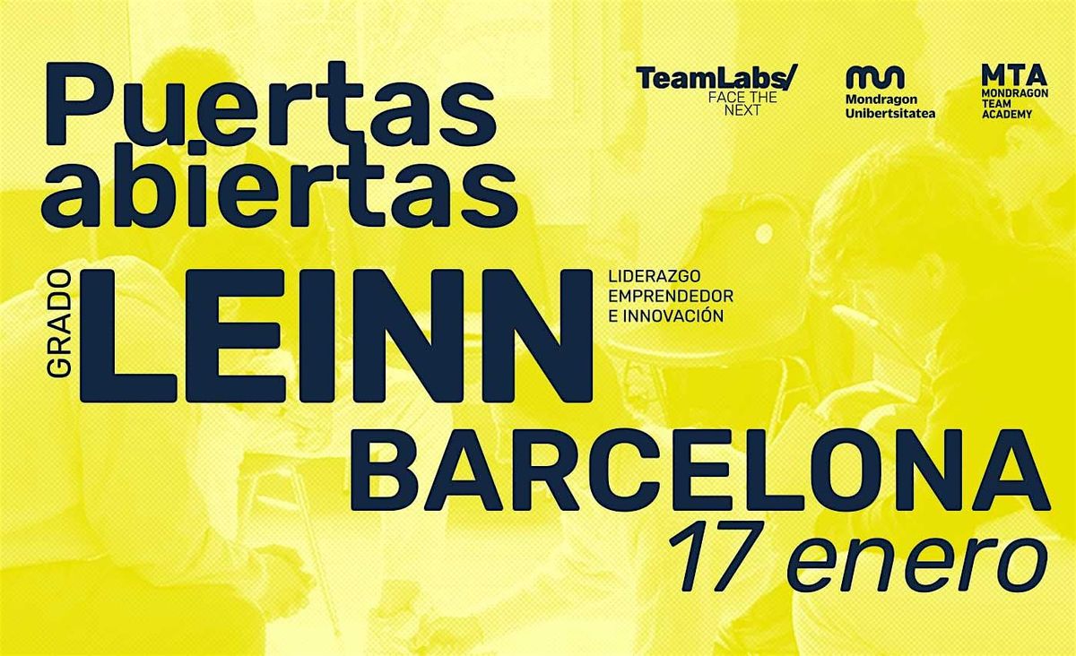 GRADO OFICIAL LEINN/ PUERTAS ABIERTAS BARCELONA [17 ENE | 10:30]