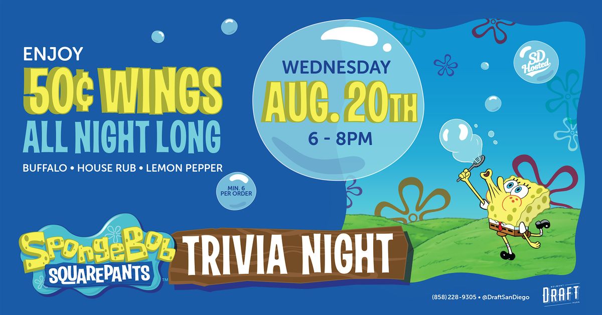 Spongebob Twisted Trivia, 20 August | Event in San Diego | AllEvents