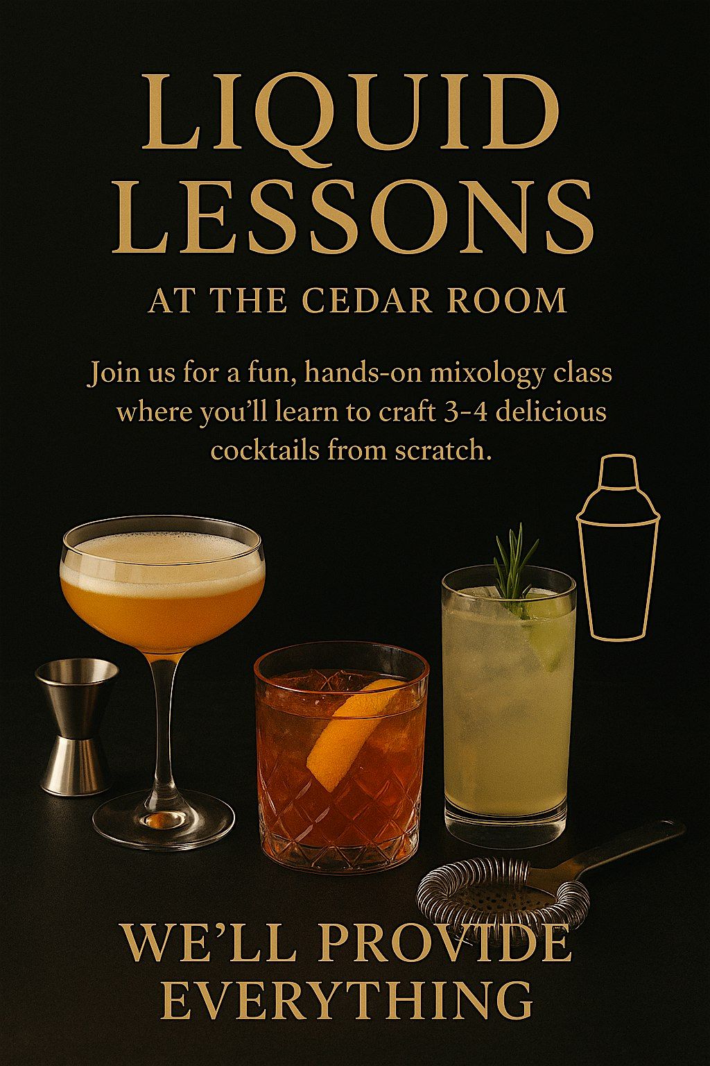 Liquid Lessons @ The Cedar Room, 23 November | Event in Campbell | AllEvents