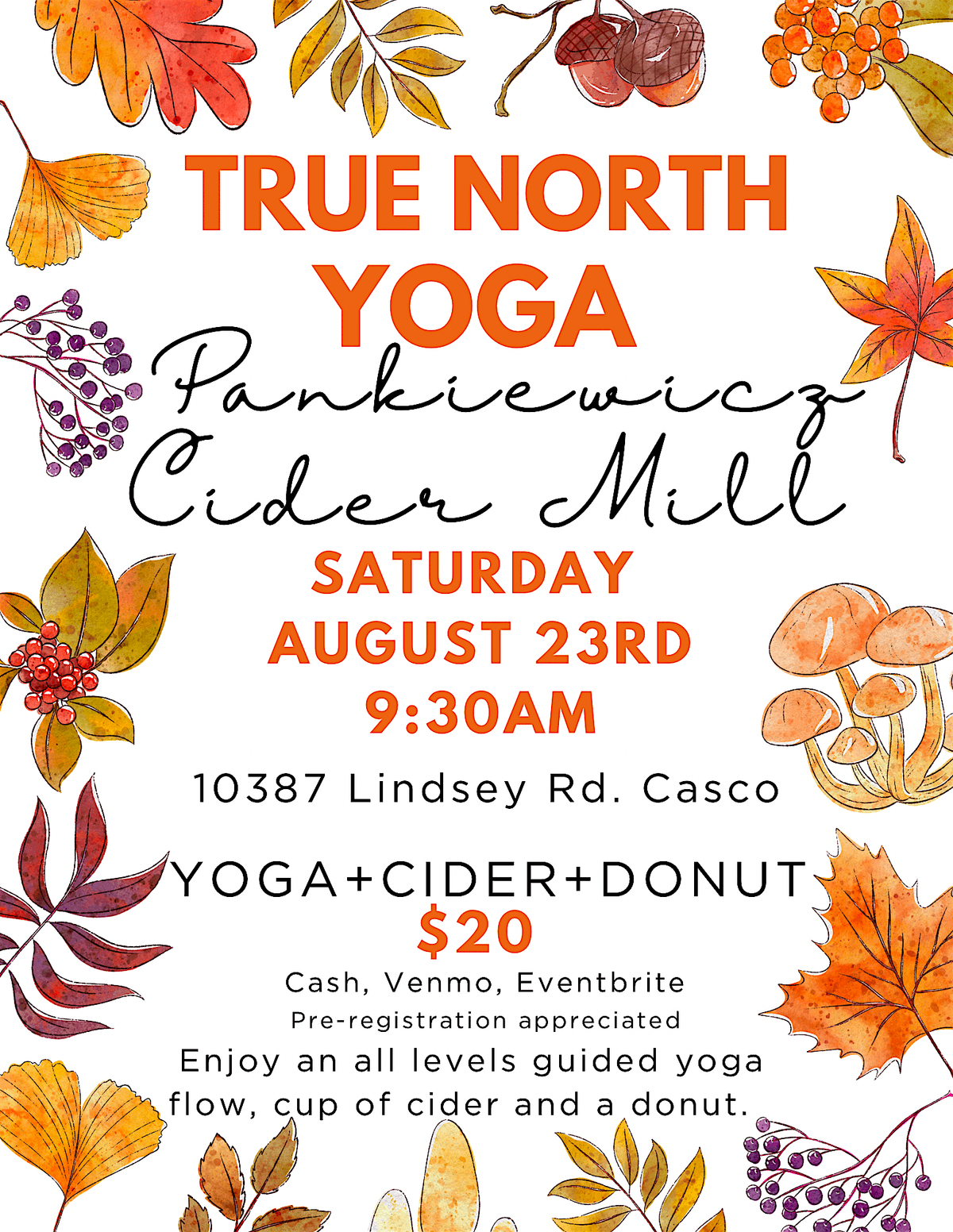 Yoga in the Orchard, 23 August | Event in Casco | AllEvents