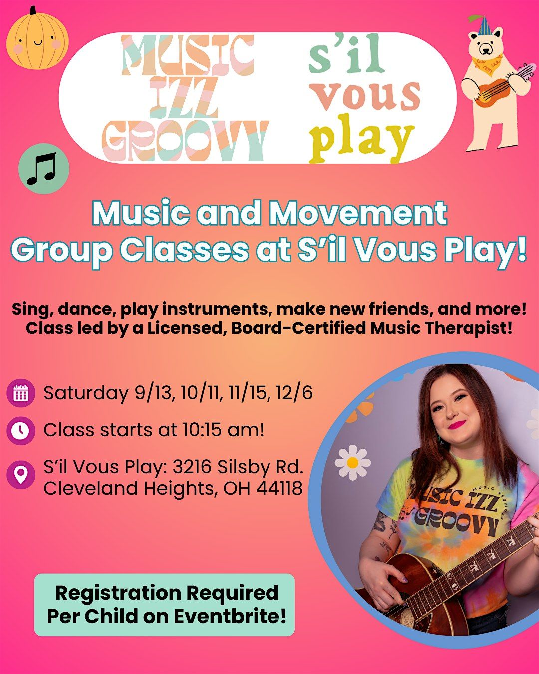 Groovy Group - Music & Movement Class at S'il Vous Play NOVEMBER 15, 15 November | Event in Cleveland Heights