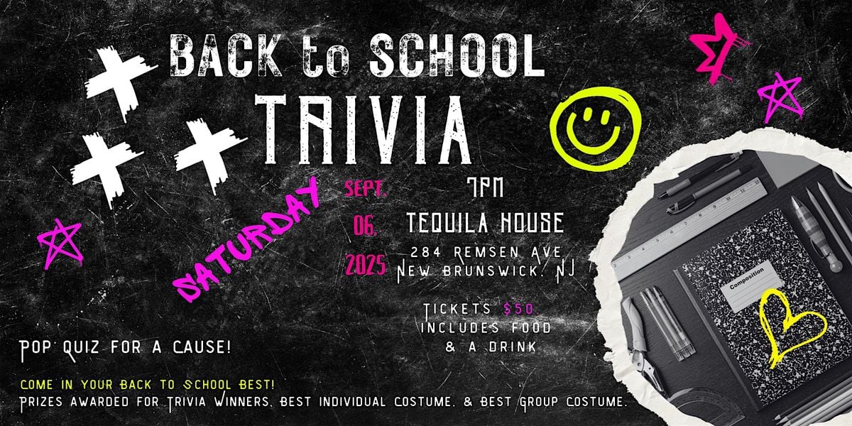 Back to School Special: Trivia for a Cause, 6 September | Event in New Brunswick | AllEvents