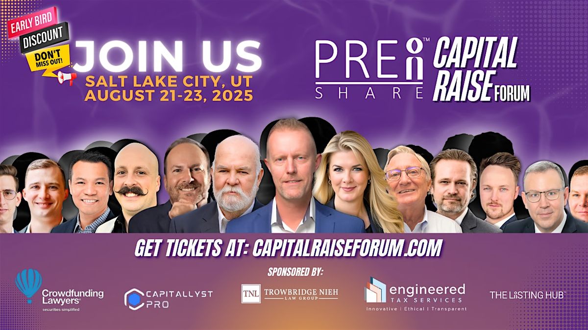 Capital Raise Forum, 21 August | Event in Grantsville | AllEvents