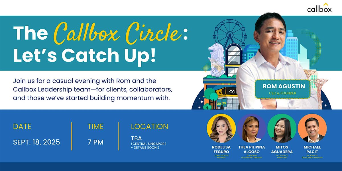 The Callbox Circle: Let’s Catch Up!, 18 September | Event in Singapore | AllEvents