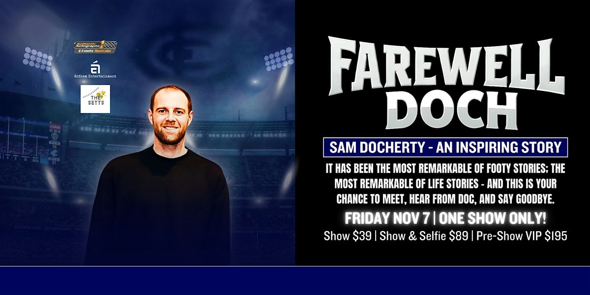 Farewell Sam Docherty LIVE at The Setts, Mildura., 7 November | Event in Mildura | AllEvents