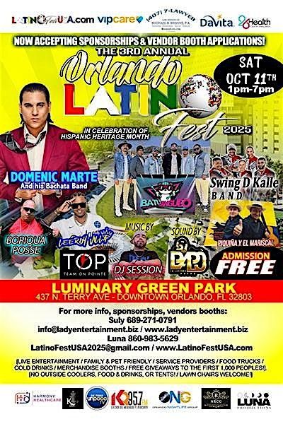 3rd. Annual Orlando Latino Fest, 11 October | Event in Orlando | AllEvents