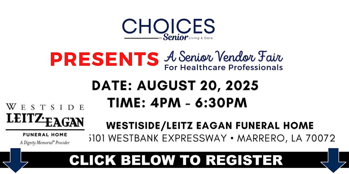 Senior Fair and Networking Event -  Professionals - Aug  20, 2025, 20 August | Event in Marrero | AllEvents