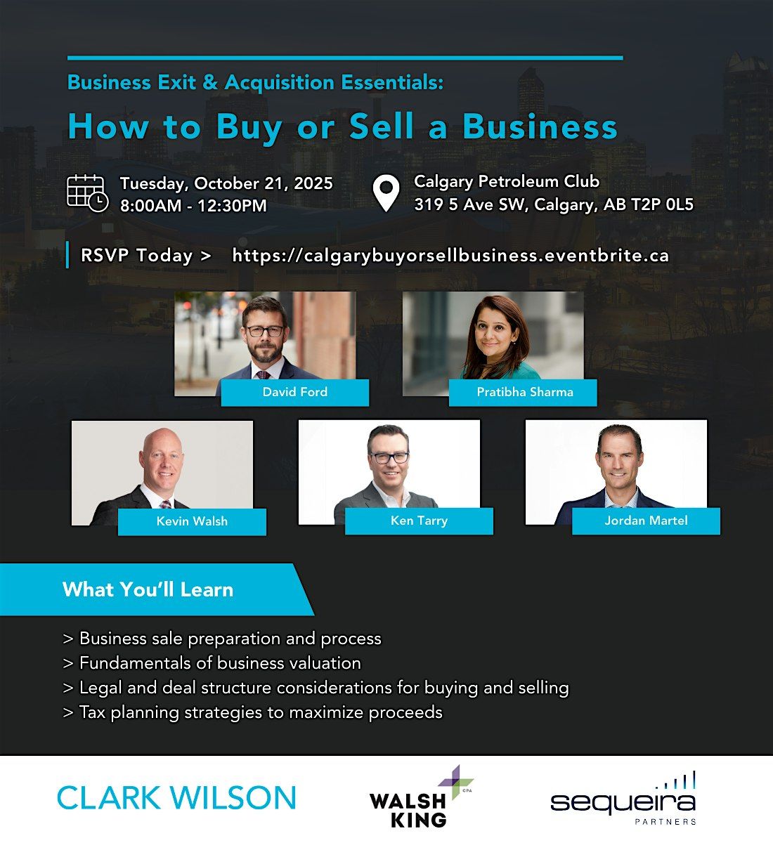 BUSINESS EXIT & ACQUISITION ESSENTIALS: HOW TO BUY OR SELL A BUSINESS, 21 October | Event in Calgary | AllEvents