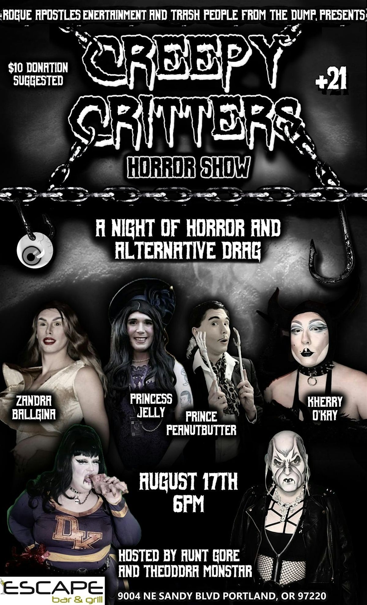 Creepy Critters Horror Show, 17 August | Event in Portland | AllEvents