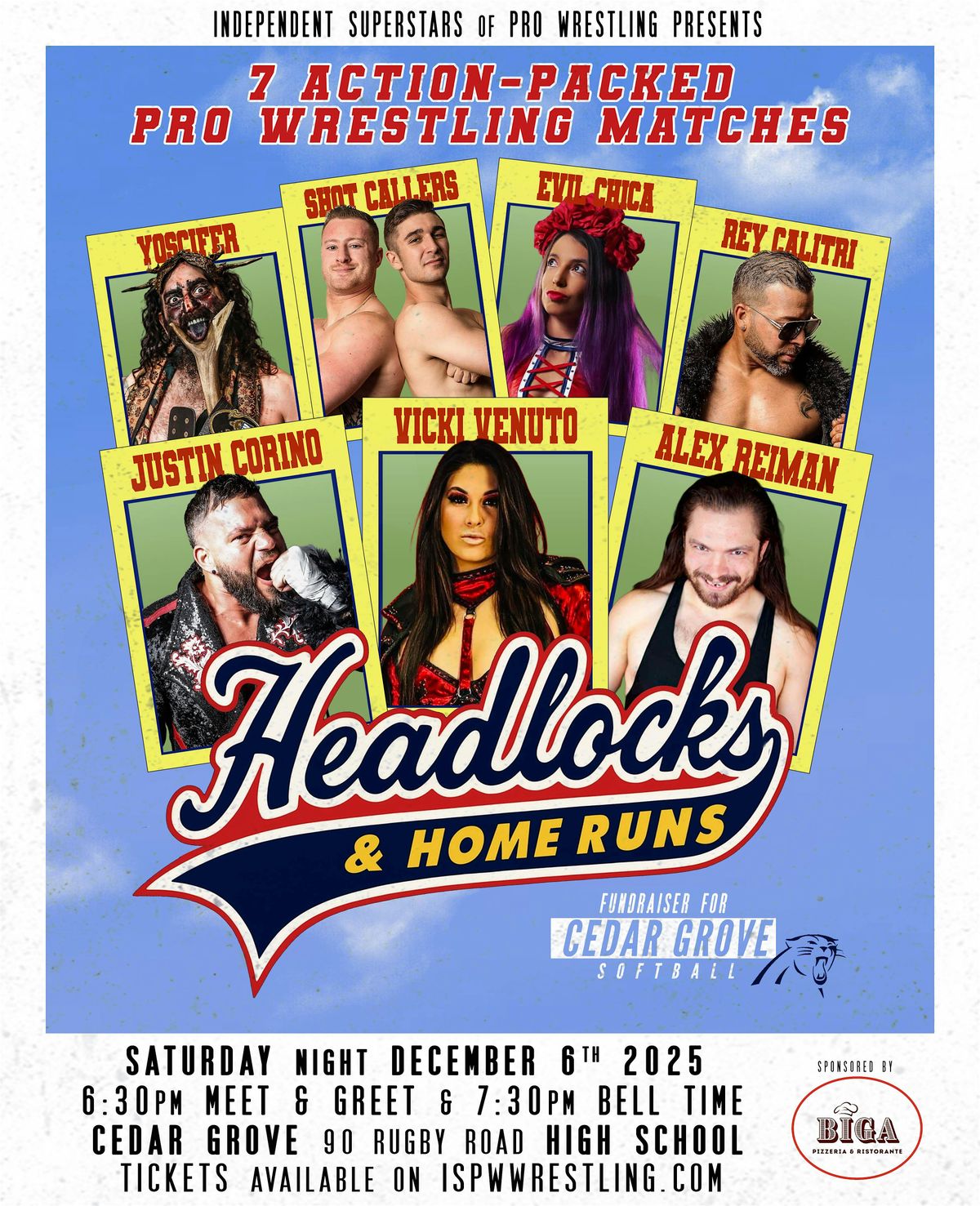 Headlocks & Homeruns at CGHS!, 6 December | Event in Cedar Grove | AllEvents