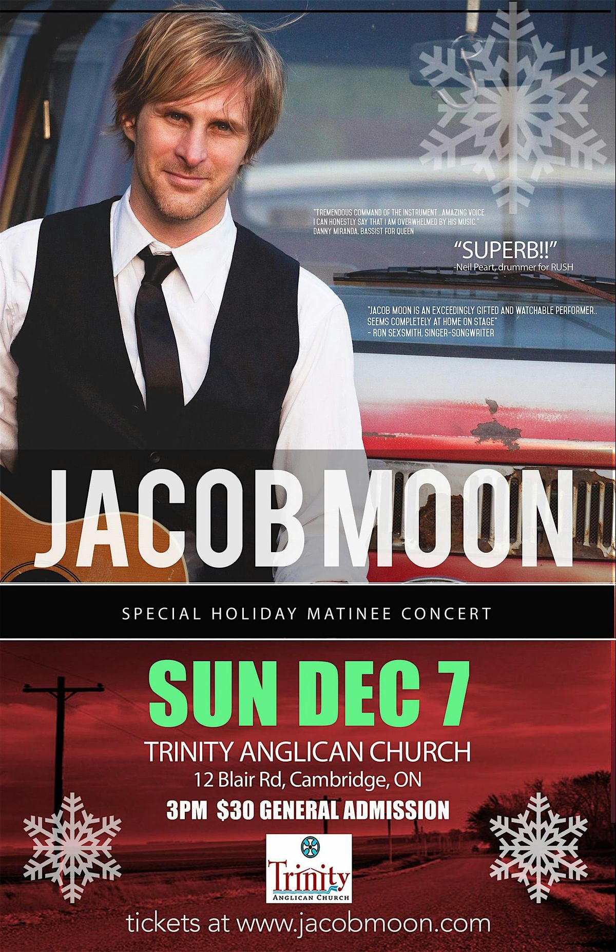 Jacob Moon  Matinee Concert at Trinity Anglican, 7 December | Event in Cambridge | AllEvents
