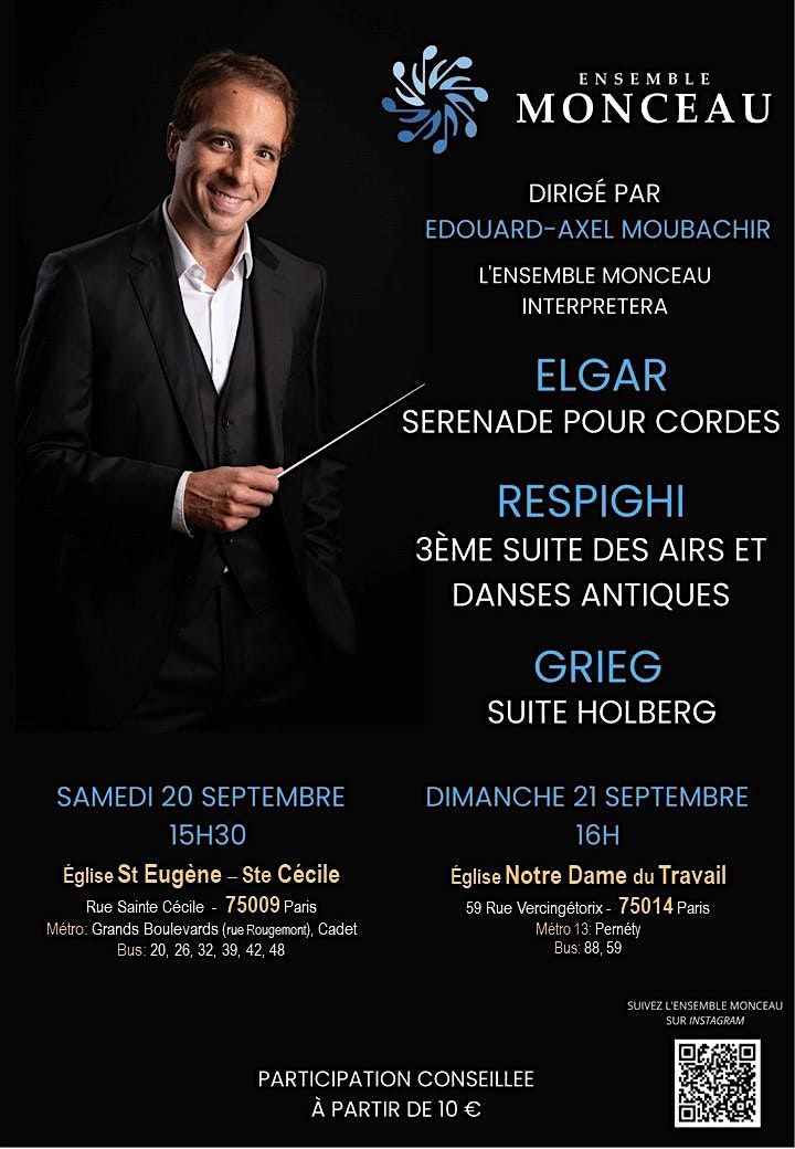 Symphonies pour Orchestre à Cordes : Elgard, Respighi, Grieg, 20 September | Event in Paris | AllEvents