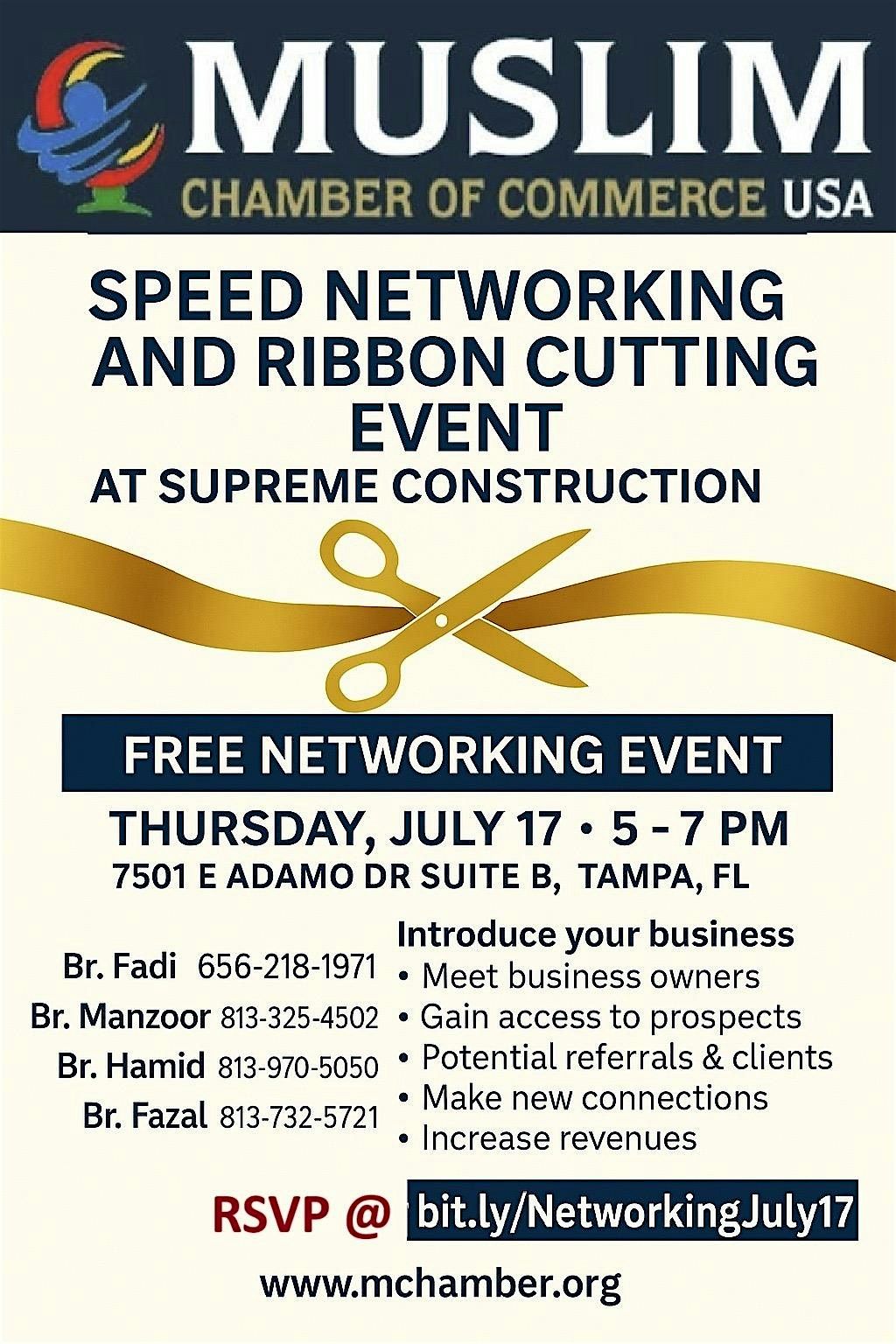 MCOC:  Ribbon Cutting and Networking Event at Supreme Construction, 17 July | Event in Tampa | AllEvents