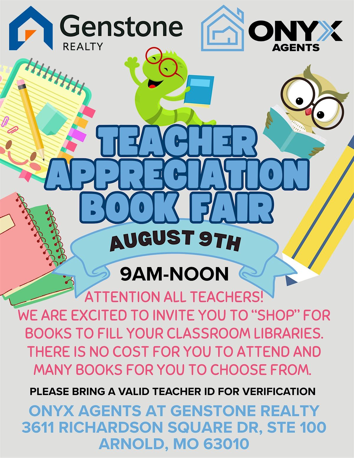 Teacher Appreciation Book Fair (OPEN TO ALL TEACHERS), 9 August | Event in Arnold | AllEvents