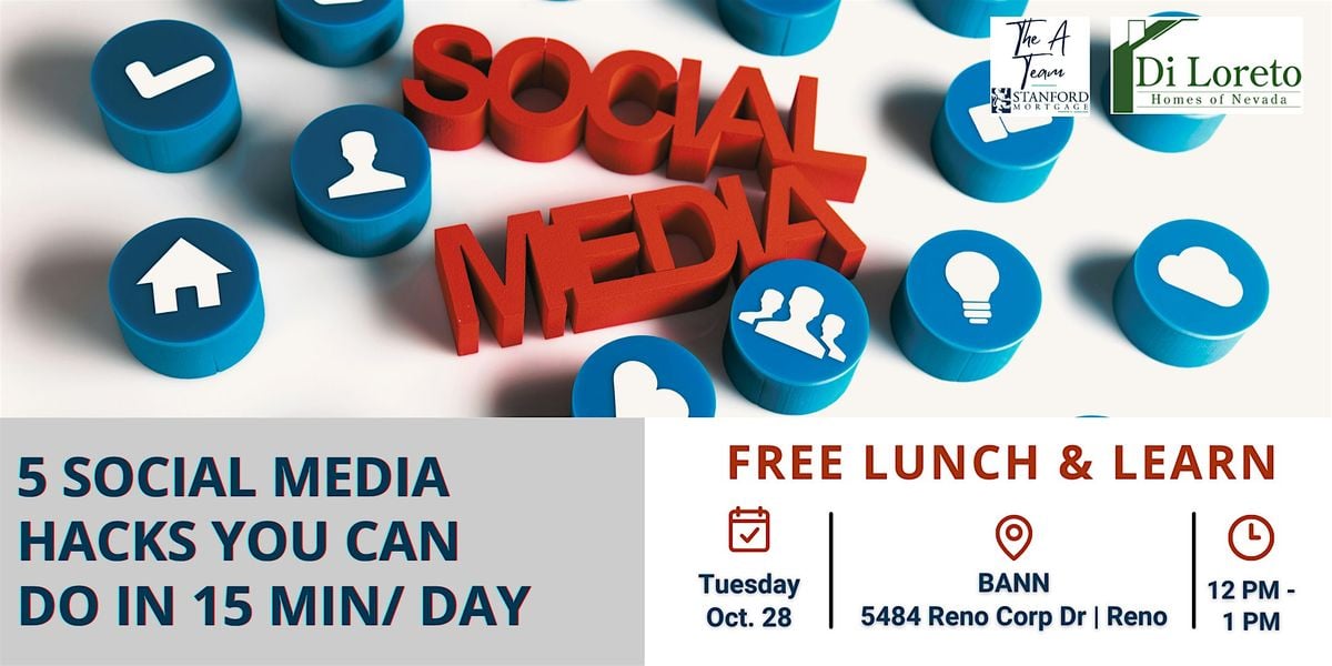Social Media Hacks - Lunch & Learn, 28 October | Event in Reno | AllEvents