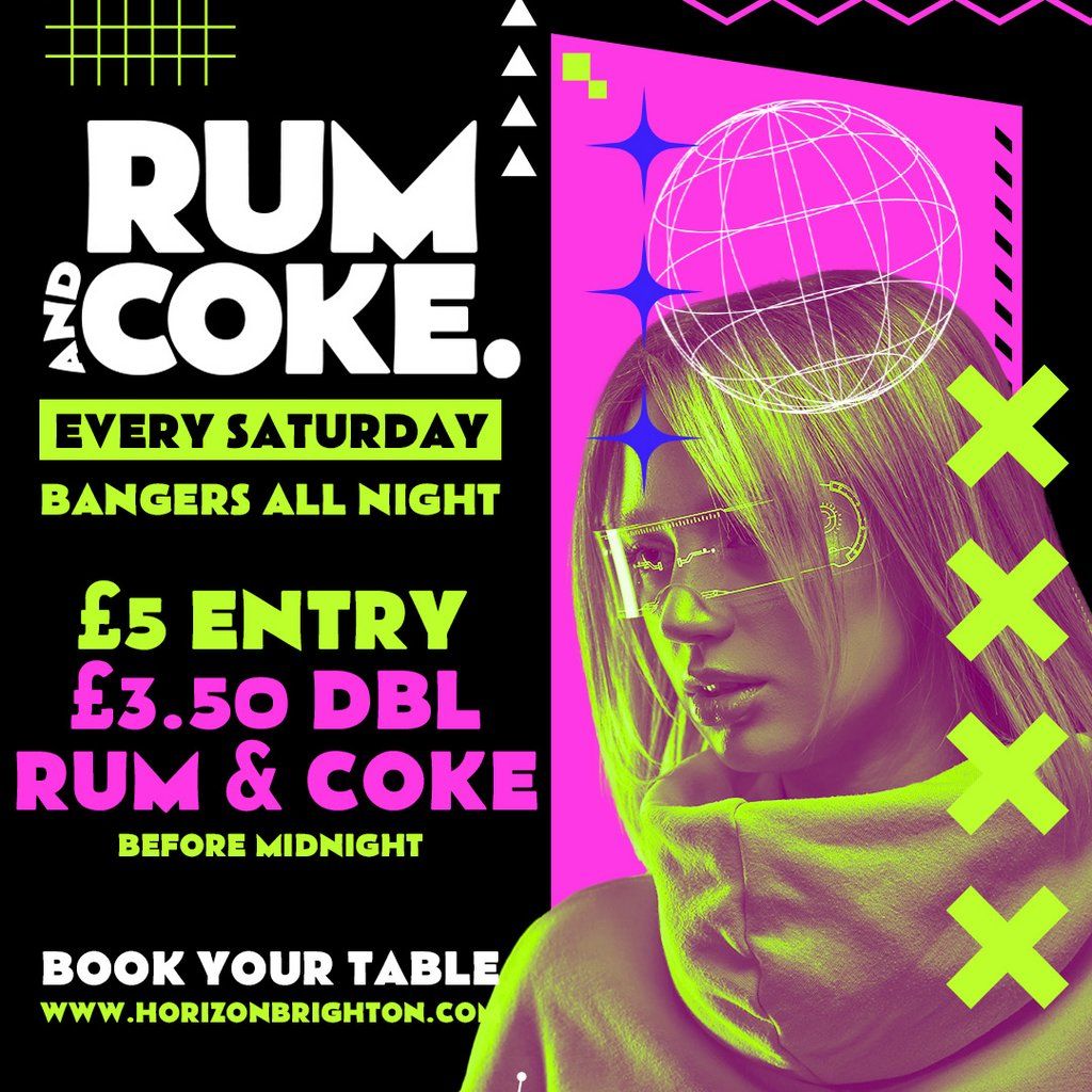 Rum & Coke @ Horizon - 03/01/26, 3 January | Event in Brighton | AllEvents