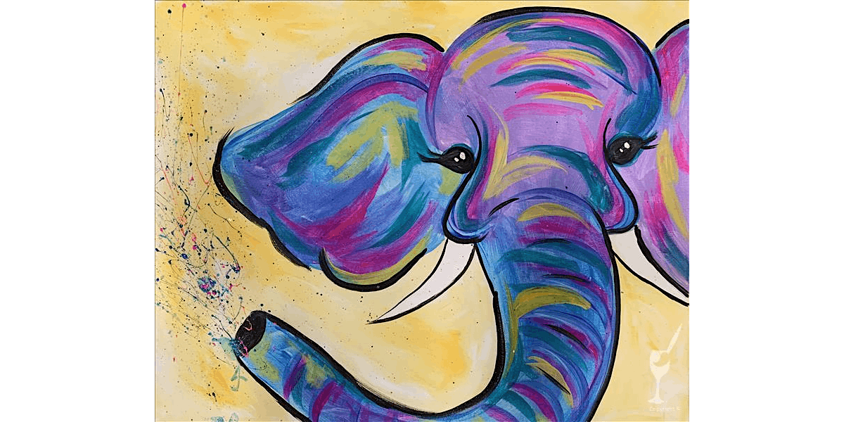 Bold Bright Neon Elephant - Paint and Sip in San Antonio | Classpop!™, 16 August | Event in San Antonio