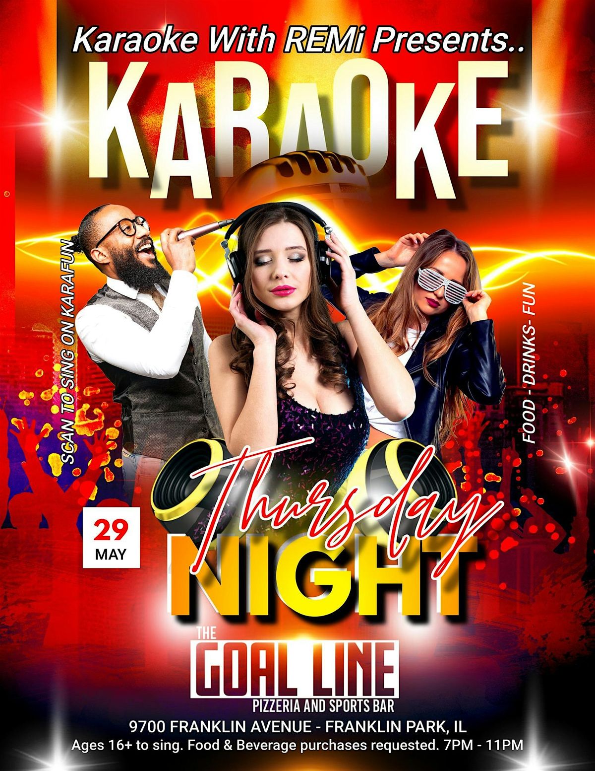 Karaoke With REMi at The Goal Line in Franklin Park on Thursday May 29th, 29 May | Event in Franklin Park