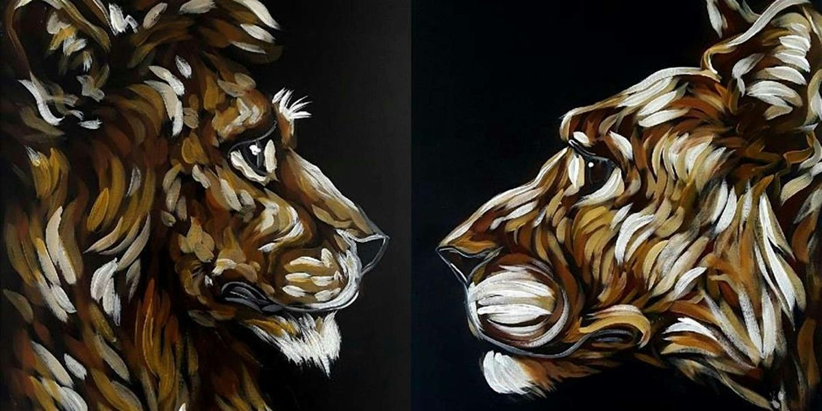Majestic Lion Love Pair - Paint and Sip by Classpop!™, 5 July | Event in Austin | AllEvents