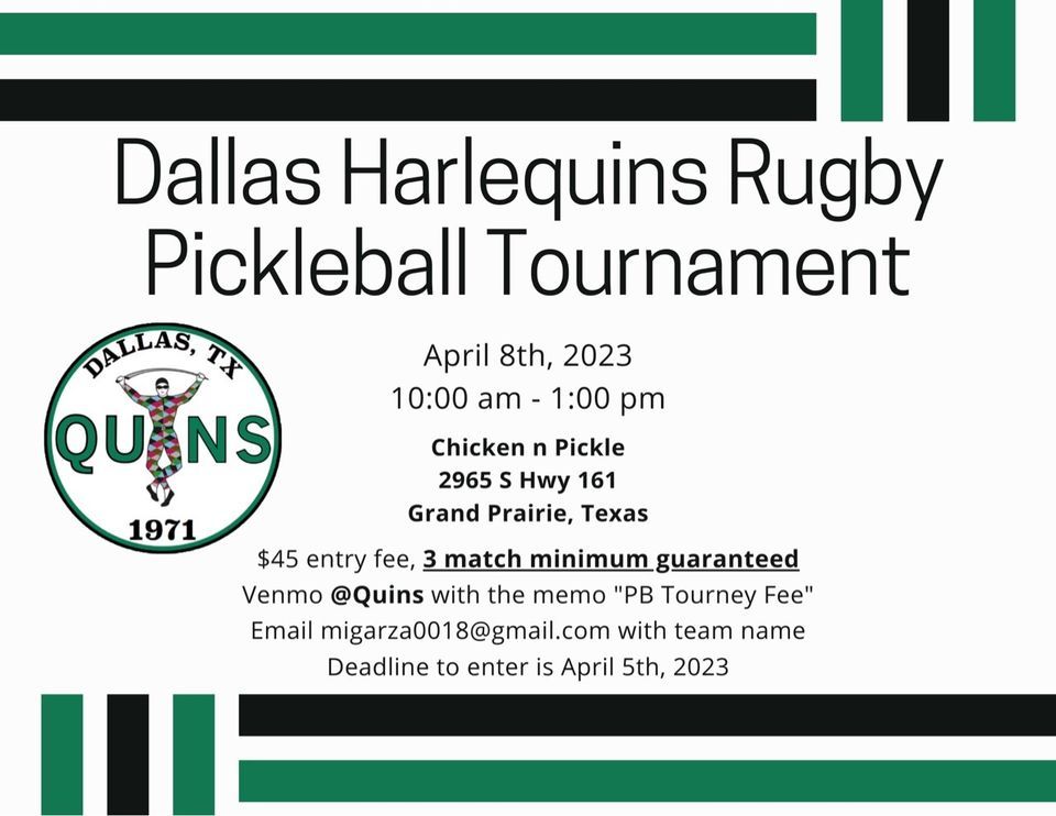 Dallas Harlequins Rugby Club Pickleball Tournament, Chicken N Pickle