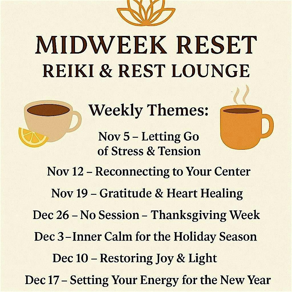 Midweek Reset: Reiki & Rest Lounge, 3 December | Event in Merrimac | AllEvents