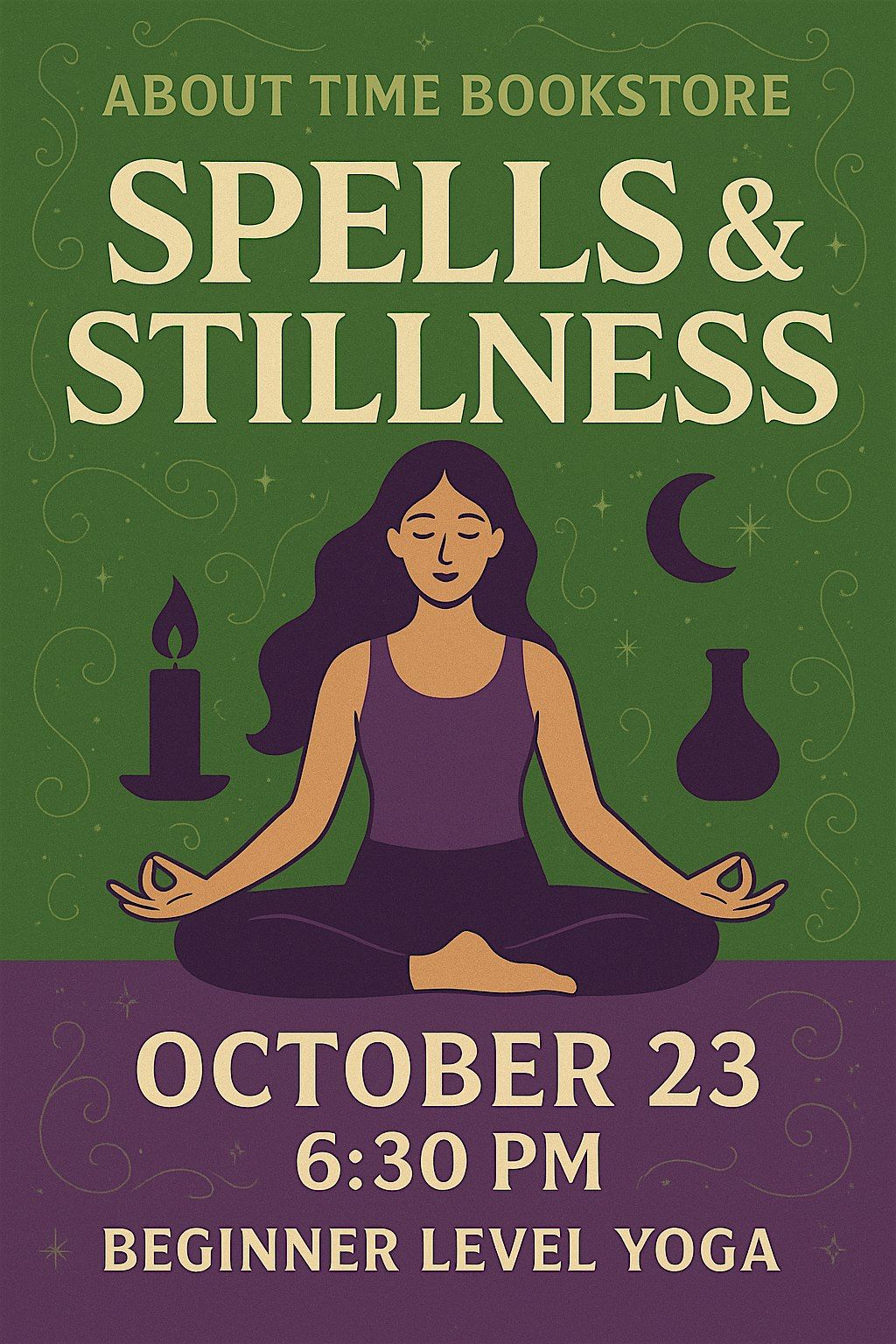Spells & Stillness: Yoga at About Time Bookstore, 23 October | Event in Libertyville | AllEvents
