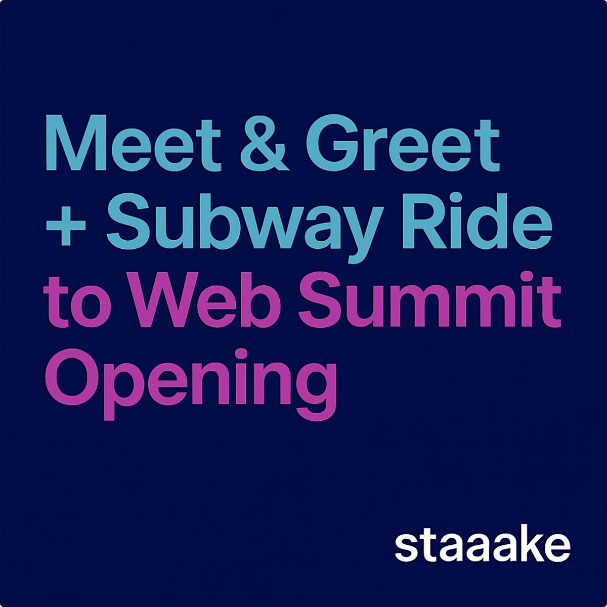 Meet & Greet + Subway Ride to Tech/AI Conference Opening, 10 November | Event in Lisbon | AllEvents