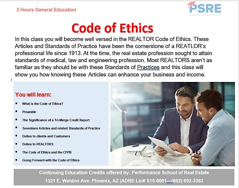 Code of Ethics - Commissioner Standard CE Credits, 30 September | Event in Scottsdale | AllEvents