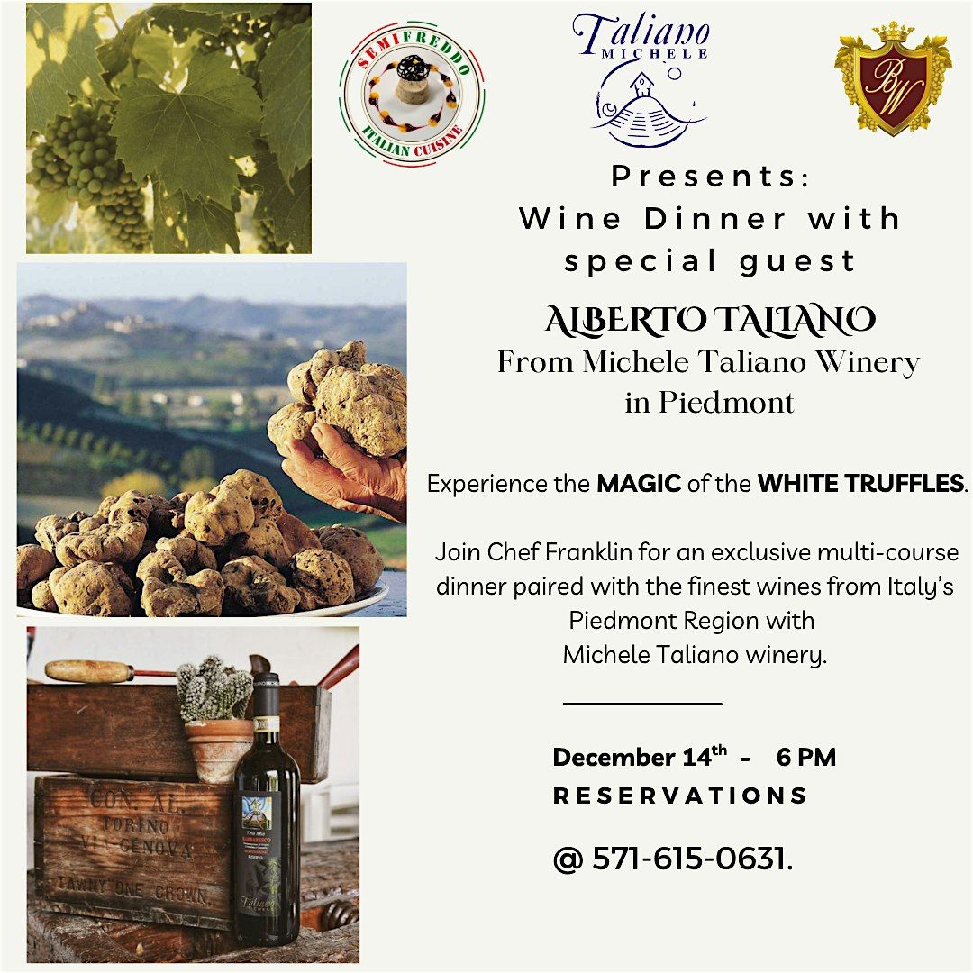 WHITE TRUFFLE WINE DINNER, 14 December | Event in Manassas | AllEvents